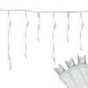 300 Count Cool White LED Wide Angle Icicle Christmas Lights, 24.5 Ft White Wire