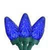 50ct Faceted Blue LED C7 Christmas Lights, 20.25ft Green Wire