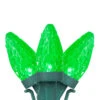 50 Count Green LED C7 Faceted Christmas Lights, 20.25 Ft Green Wire