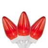 25 Count Red LED C7 Christmas Lights, 16 Ft White Wire