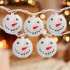 10-Count White Snowman Paper Lantern Christmas Lights, 8.5ft White Wire