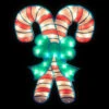 18.5" Lighted Double Candy Cane Christmas Window Silhouette