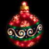 19.5" Lighted Red Christmas Ornament Window Silhouette