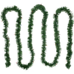 18' Pre-Lit Pine Two-tone Artificial Christmas Garland - Multicolor Lights