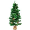 39" Mixed Pine And Pine Cones Artificial Christmas Tree In Jute Base