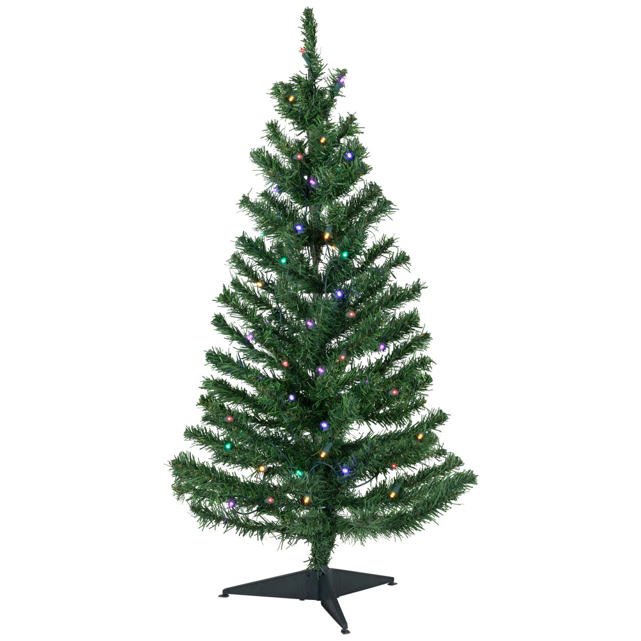 3' Pre-Lit Medium Mixed Classic Pine Artificial Christmas Tree, Multicolor LED Lights - Image 2