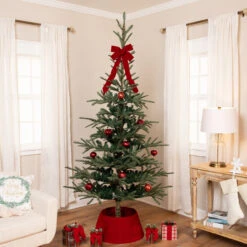 6.5 Ft Layered Nordmann Fir Artificial Christmas Tree - Unlit