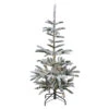 7.5' Pre-Lit Slim Nordmann Fir Flocked Artificial Christmas Tree - Warm Clear LED Lights