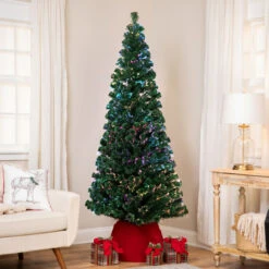 7' Pre-Lit Medium Color Changing Fiber Optic Artificial Christmas Tree