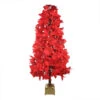 4' Pre-Lit Fiber Optic Color Changing Red Poinsettia Christmas Tree