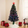 3' Pre-Lit Color Changing Fiber Optic Christmas Tree With Red Berries