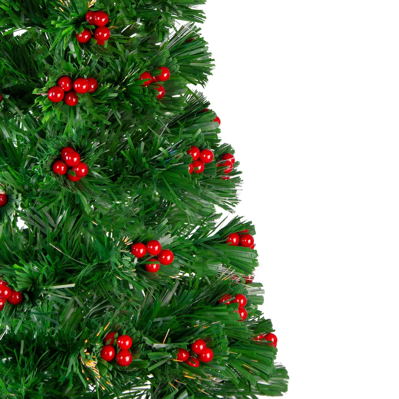 4' Pre-Lit Color Changing Artificial Christmas Tree With Red Berries - Image 3