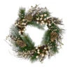 Acorn And Pine Cone Flocked Pine Needle Artificial Christmas Wreath - 22-Inch, Unlit