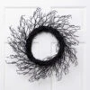 Black Twig Artificial Halloween Wreath, 24-Inch, Unlit