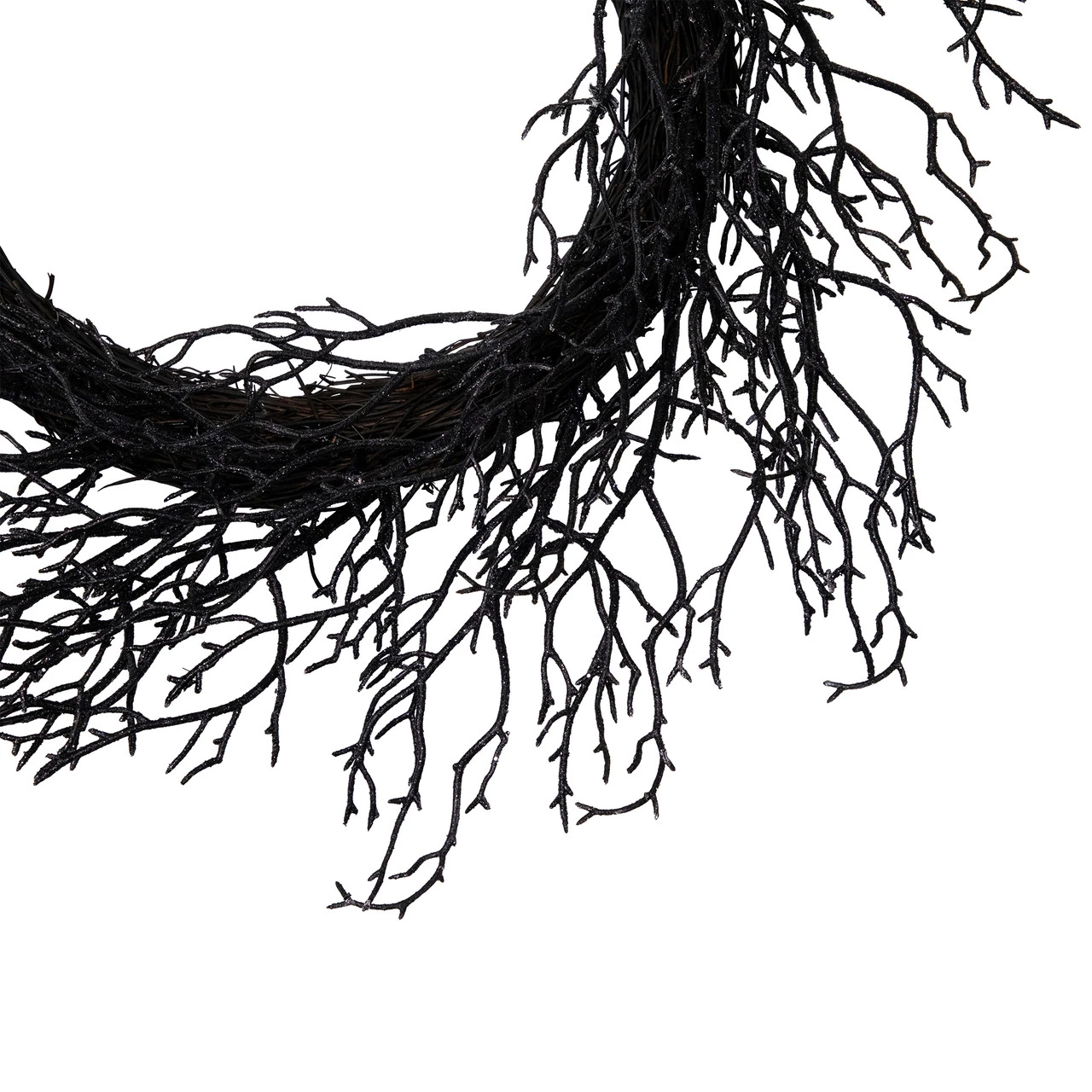 Black Twig Artificial Halloween Wreath, 24-Inch, Unlit - Image 4