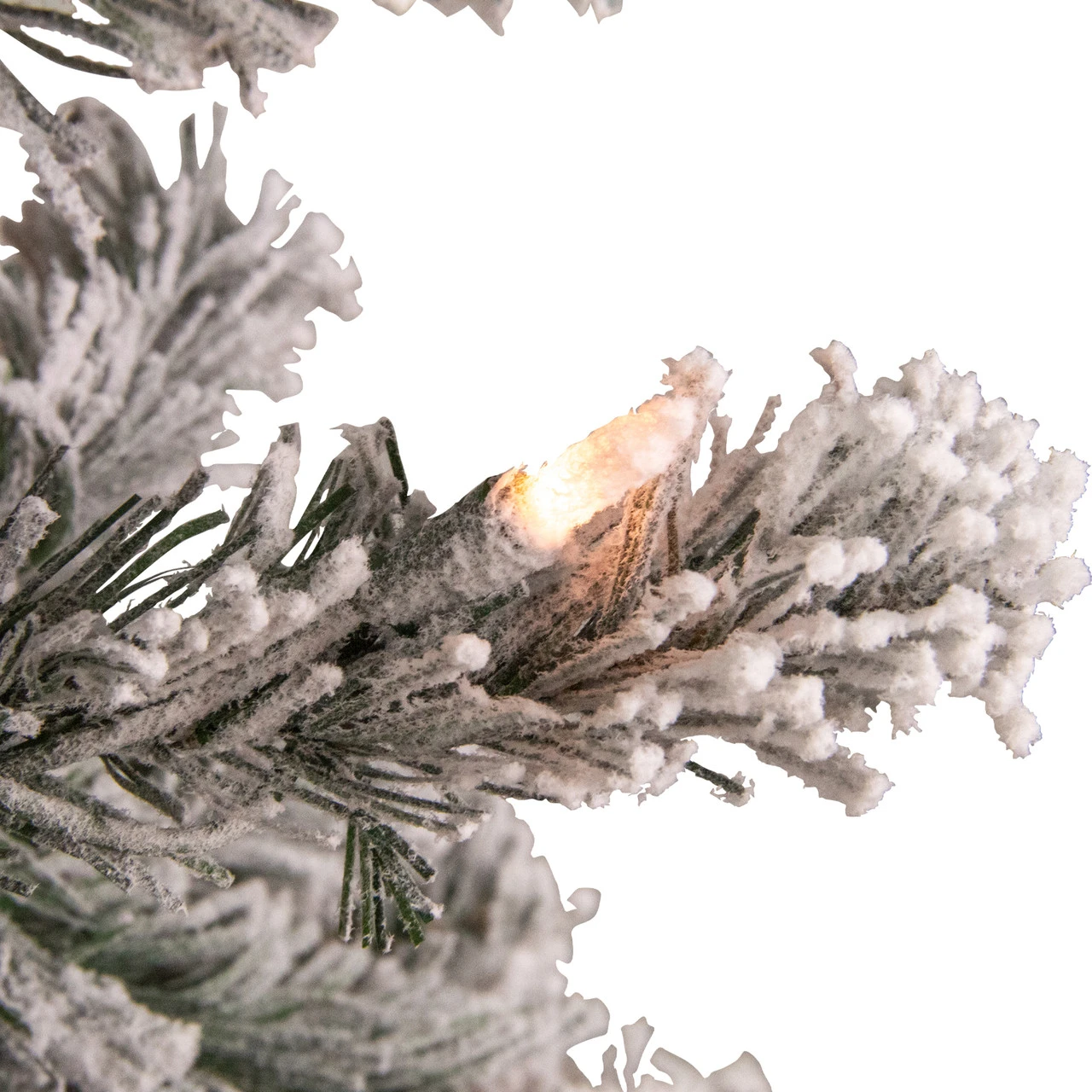 4.5' Pre-Lit Flocked Madison Pine Artificial Christmas Tree, Clear Lights - Image 5