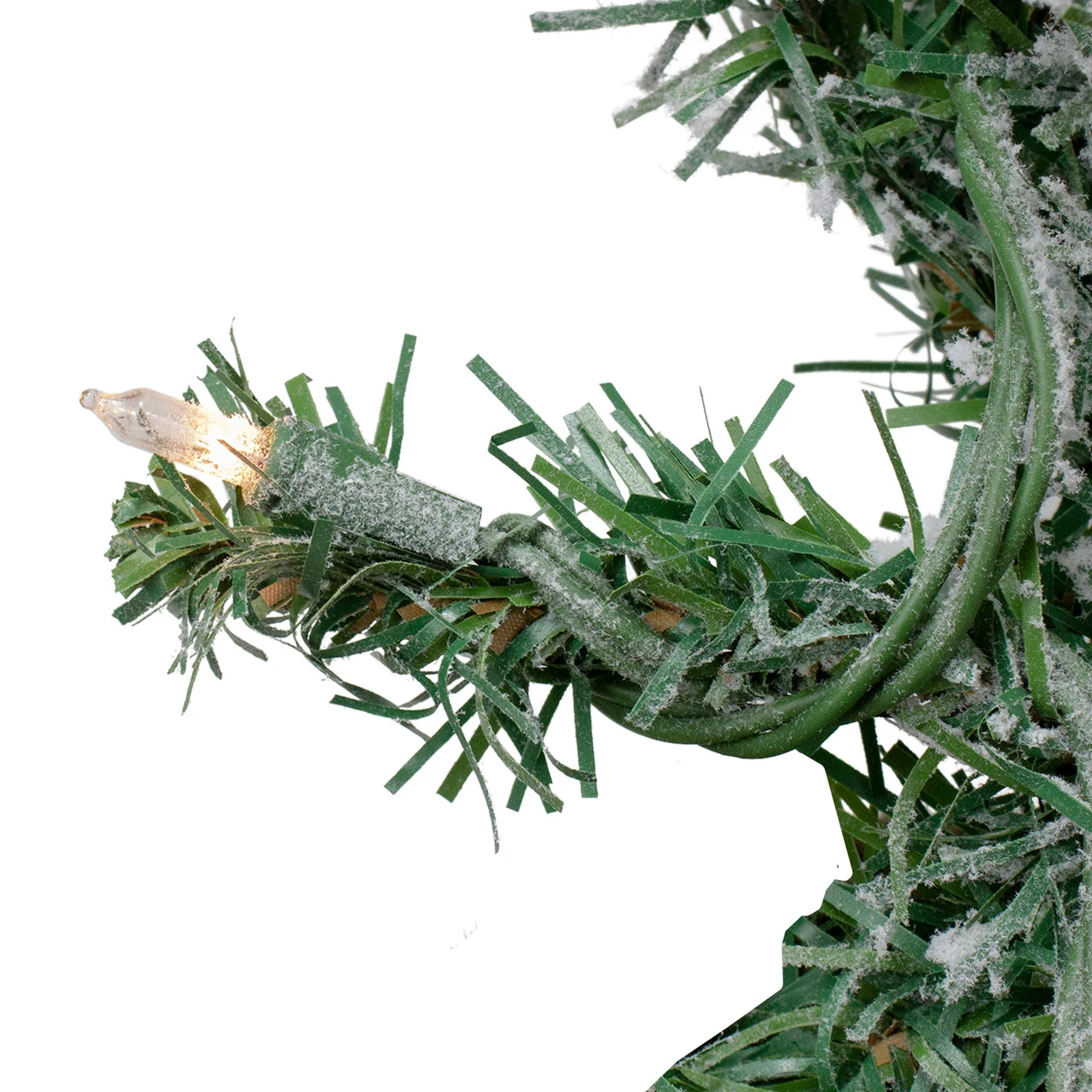 9' X 10" Pre-lit Heavily Flocked Pine Artificial Christmas Garland - Clear Lights - Image 2