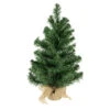 3' Medium Traditional Green Mini Pine Artificial Christmas Tree In Burlap Sack - Unlit