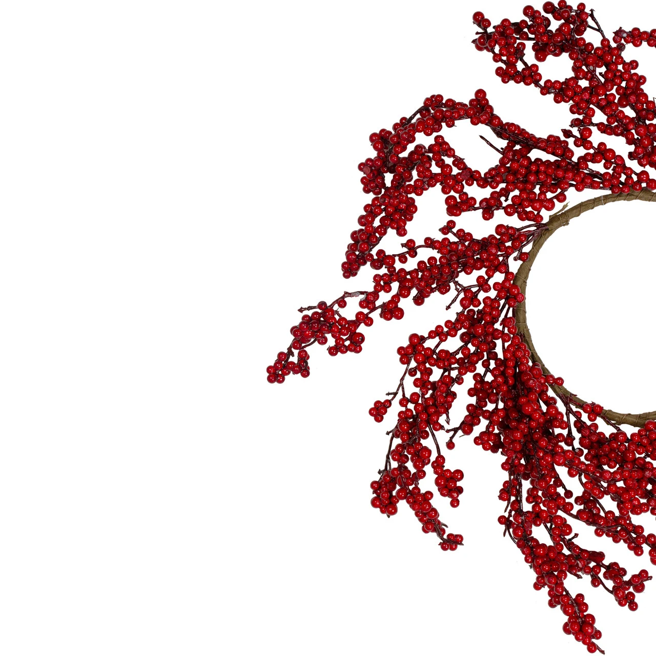 22" Festive Red Berries Artificial Christmas Wreath - Unlit - Image 2