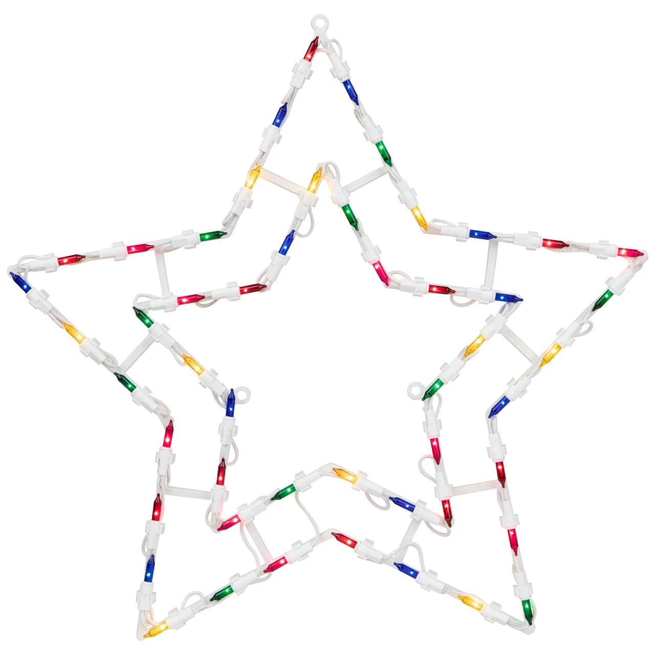 16" Multi-Color Lighted Star Christmas Window Silhouette Decoration - Image 2
