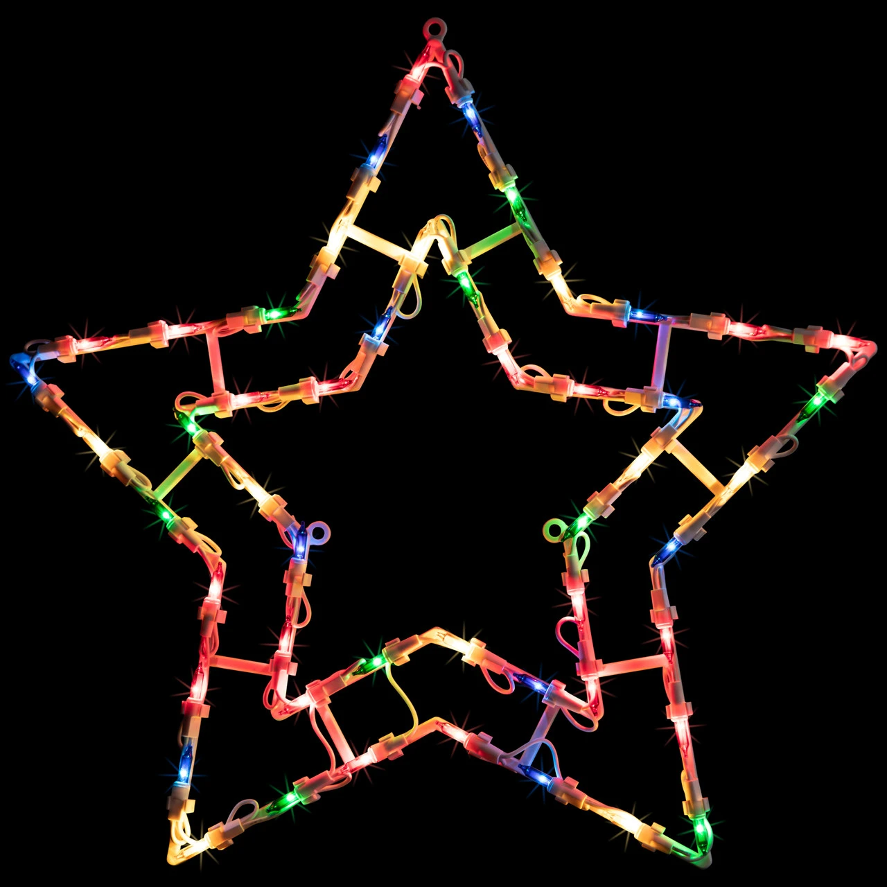 16" Multi-Color Lighted Star Christmas Window Silhouette Decoration