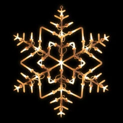 16" White Lighted Snowflake Christmas Window Silhouette