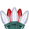 25ct Red And Pure White LED C7 Christmas Lights - 16ft Green Wire