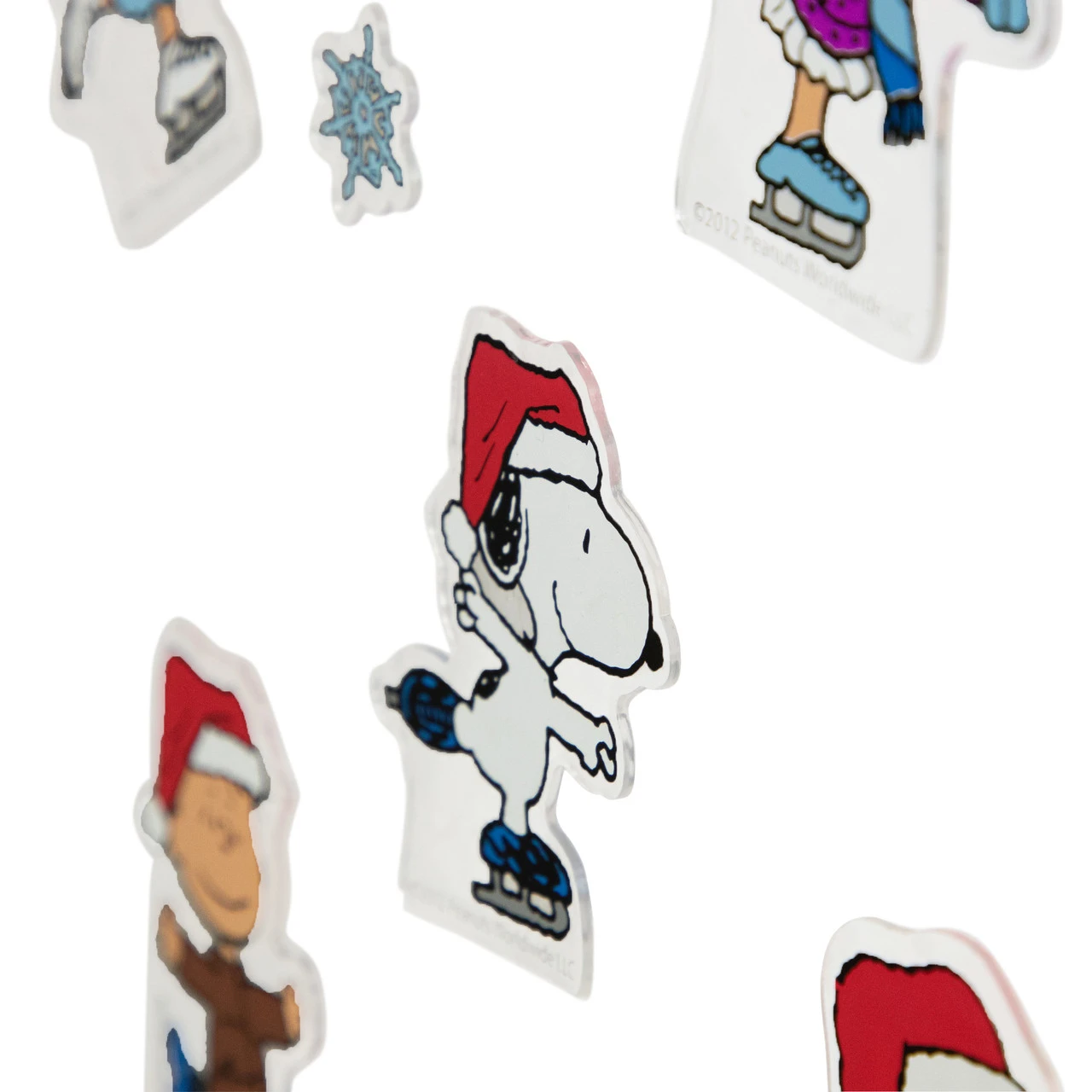 7-Piece Peanuts Characters Ice Skating Christmas Jelz Window Clings - Image 4