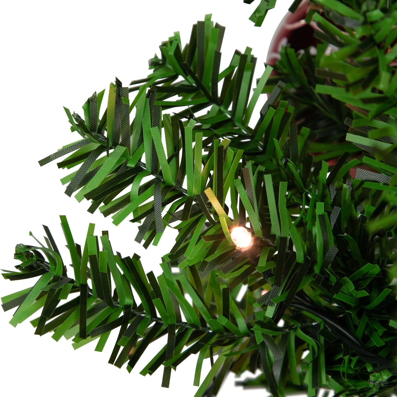 6' Green And Red Musical Lighted Snowing Artificial Christmas Tree, White LED Lights - Image 2