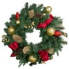24" Pre-Decorated Red And Gold Ornaments Artificial Christmas Wreath - Unlit