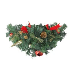 24" Pre-Decorated And Ball Ornaments With Bows Artificial Christmas Swag - Unlit