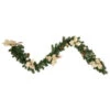 6' X 9" Poinsettia And Pinecone Artificial Christmas Garland, Unlit