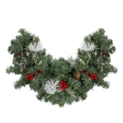 26" Pre-Decorated Frosted Pinecone And Berry Artificial Christmas Swag, Unlit