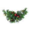 24" Pre-Decorated Multi-Color Ornament Long Needle Pine Artificial Christmas Swag - Unlit