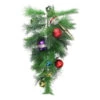 24" Pre-Decorated Multi-Color Ornament Long Needle Pine Artificial Christmas Teardrop Swag - Unlit