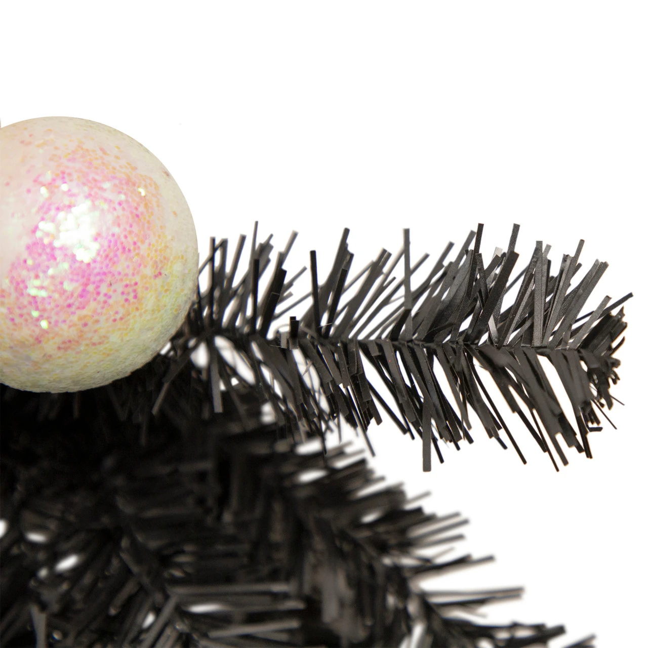 20" Pre-lit Decorated Black Pine Artificial Teardrop Christmas Swag, Warm White LED Lights - Image 3