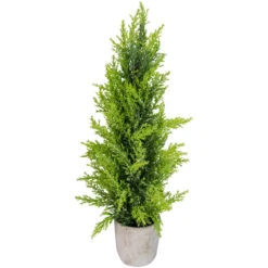 17" Upswept Frosted Cedar Artificial Christmas Tree - Unlit