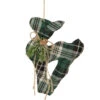 7.75" Green Plaid Fabric Deer With Pine Christmas Ornament