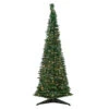 6' Pre-Lit Green Holly Leaf Pop-Up Artificial Christmas Tree - Clear Lights