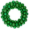 Green 3-Finish Shatterproof Ball Christmas Wreath - 24-Inch, Unlit