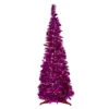 4' Pre-Lit Pink Tinsel Pop-Up Artificial Christmas Tree, Clear Lights