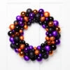 Jack-O-Lantern Shatterproof Ball Ornament Halloween Wreath - 24-Inch, Unlit