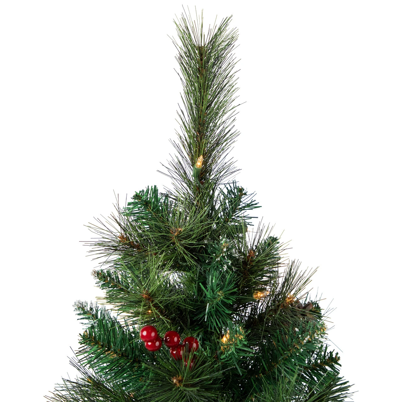 4' Pre-Lit Frosted Carolina Berry Spruce Artificial Christmas Tree, Clear Lights - Image 3