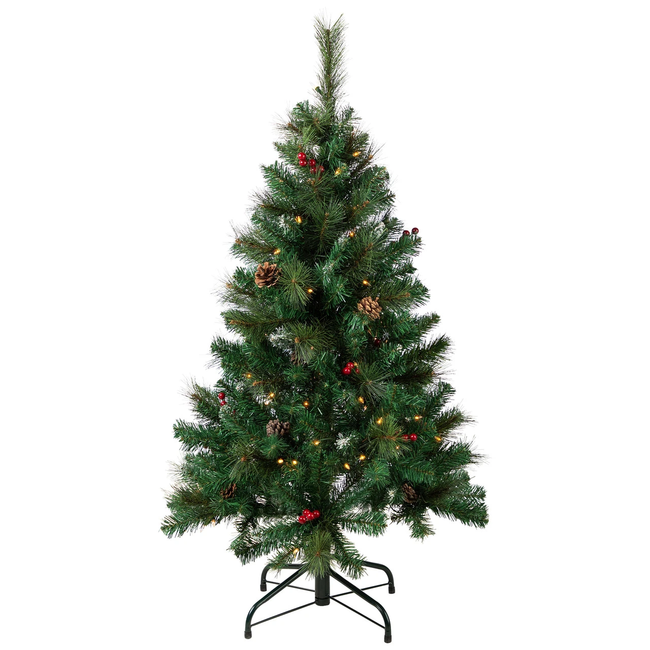 4' Pre-Lit Frosted Carolina Berry Spruce Artificial Christmas Tree, Clear Lights - Image 2
