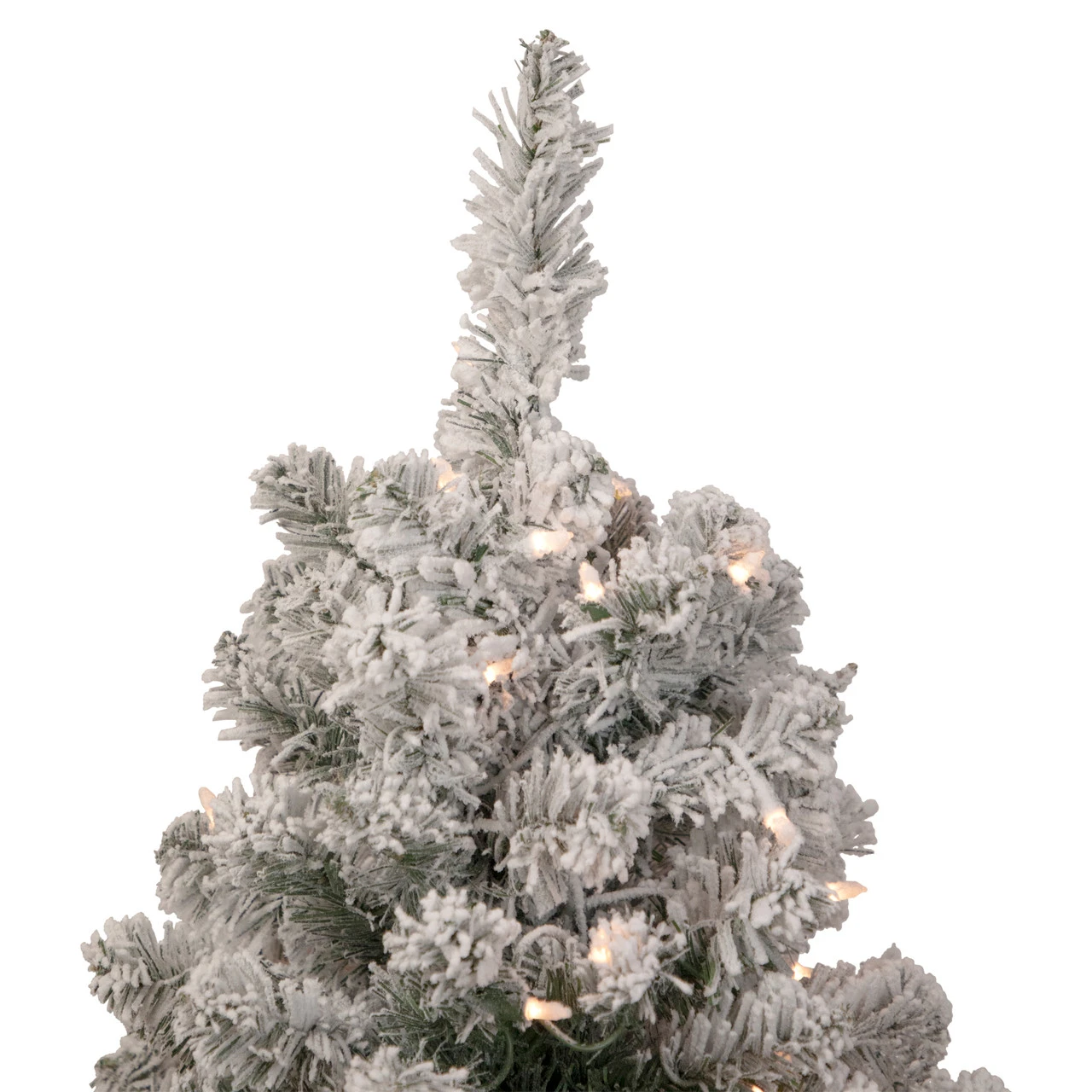 3' Pre-Lit Heavily Flocked Madison Pine Medium Artificial Christmas Tree, Clear Lights - Image 3