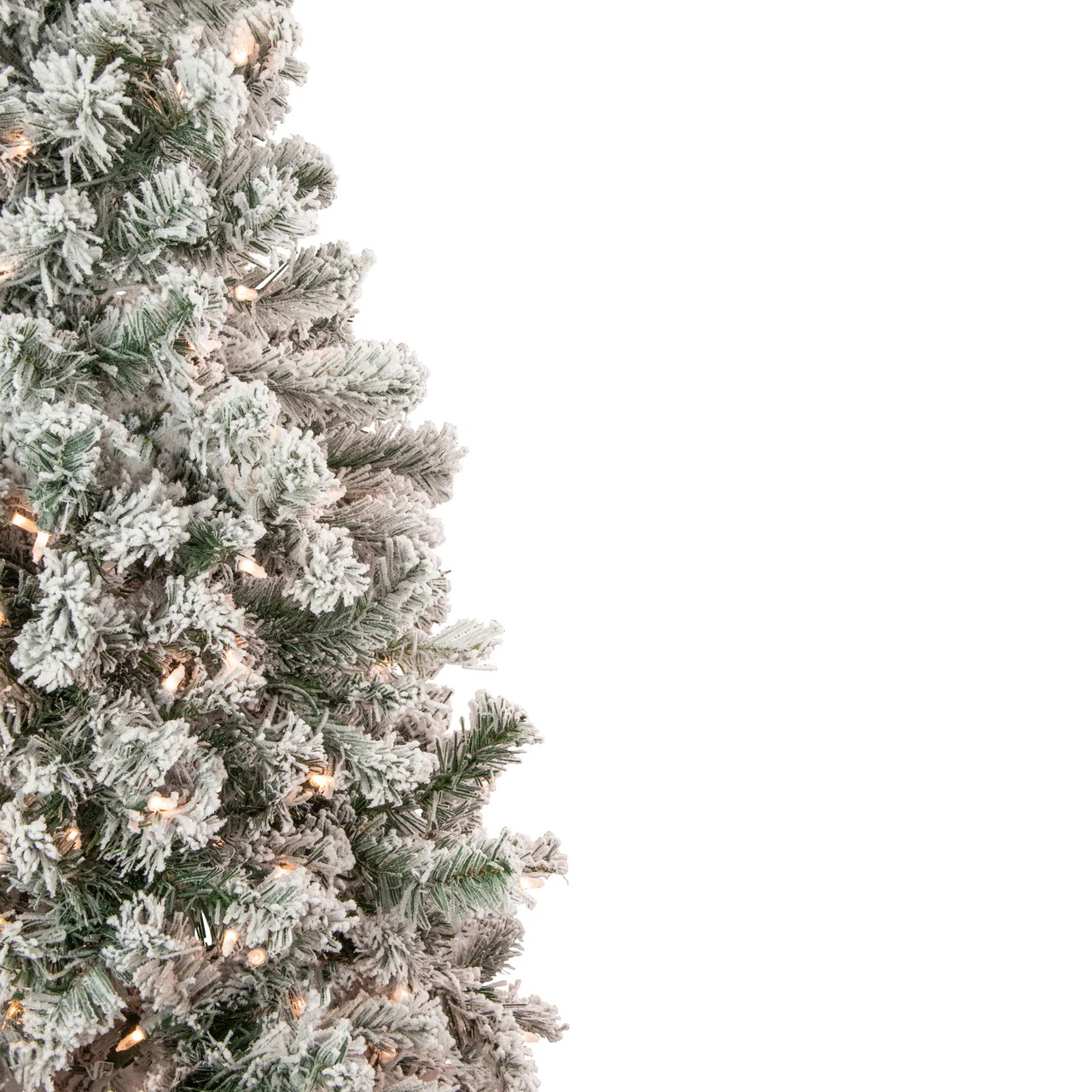 4.5' Pre-Lit Flocked Madison Pine Artificial Christmas Tree, Clear Lights - Image 4