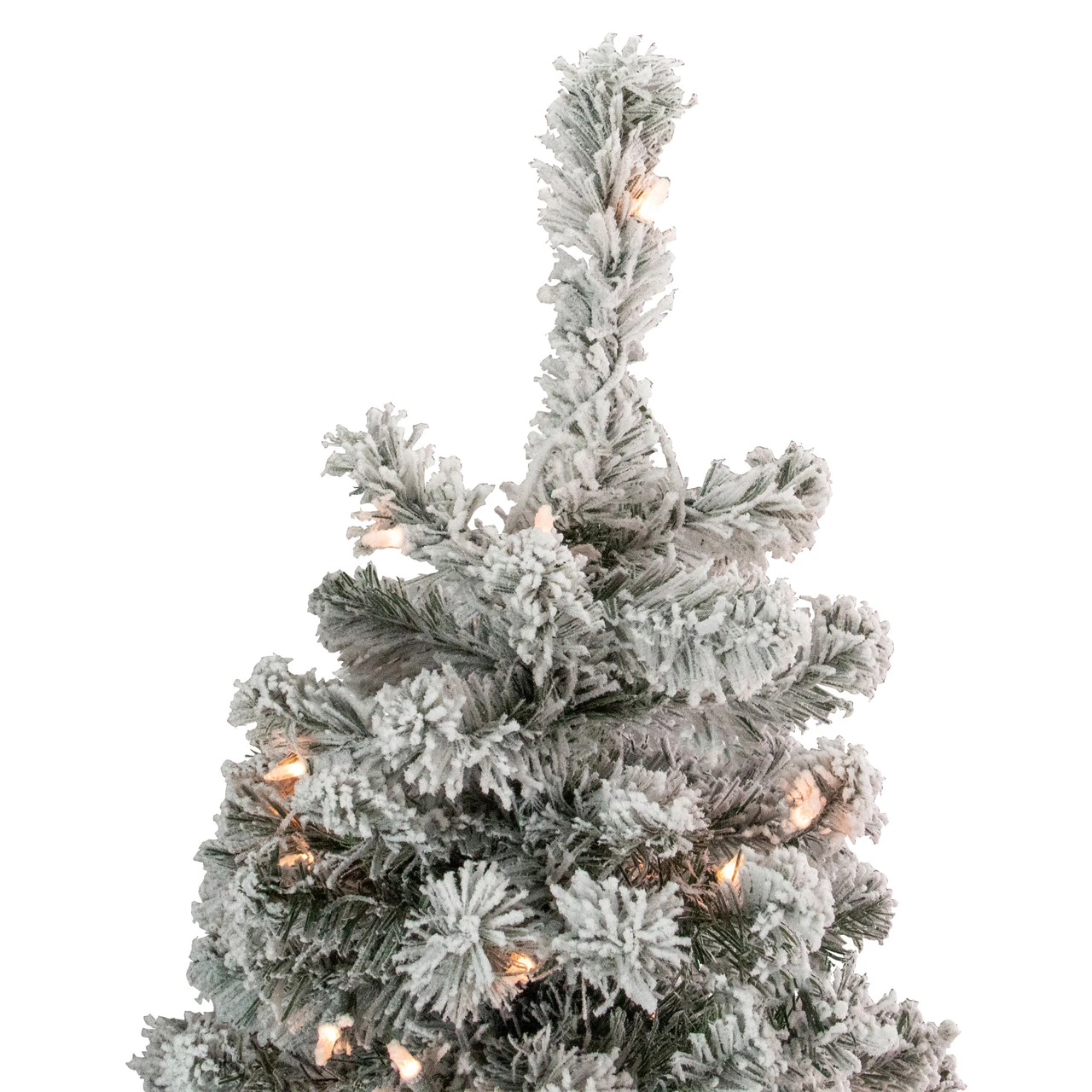 4.5' Pre-Lit Flocked Madison Pine Artificial Christmas Tree, Clear Lights - Image 3