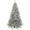6.5' Pre-Lit Flocked Madison Pine Artificial Christmas Tree, Multi Lights