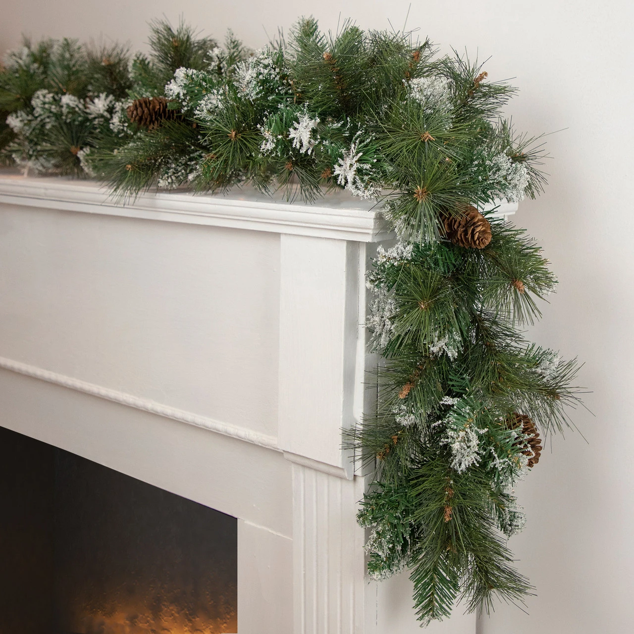 9' X 10" Snow Valley Pine Artificial Christmas Garland, Unlit - Image 2