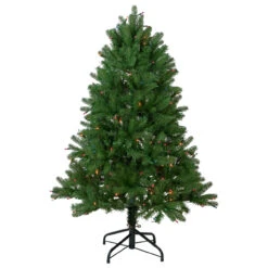 4' Pre-Lit Full Sierra Noble Fir Artificial Christmas Tree, Multi Lights